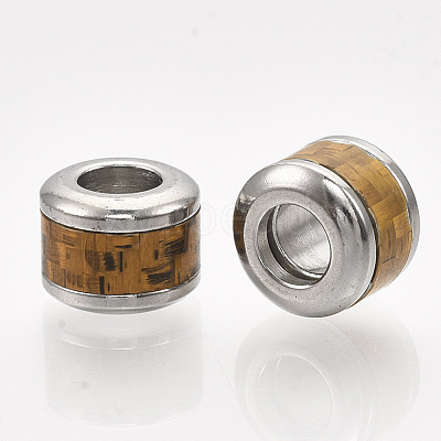 304 Stainless Steel European Beads STAS-S079-99-P-1