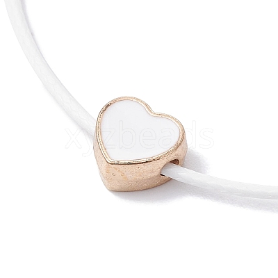 10Pcs Alloy Enamel Heart Braided Bead Bracelets Set BJEW-JB09739-01A-1
