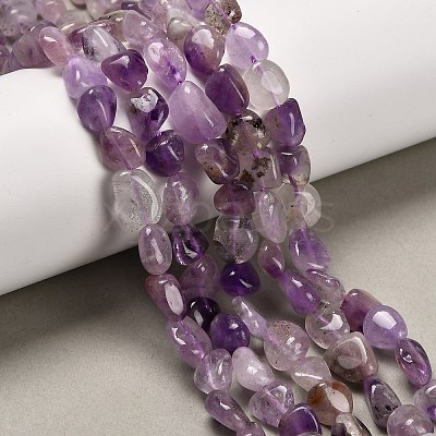 Natural Purple Rutilated Quartz Beads Strands G-P568-C08-01-1