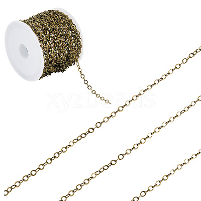 5M Brass Flat Oval Cable Chains CHC-TADJ0001-02AB-1