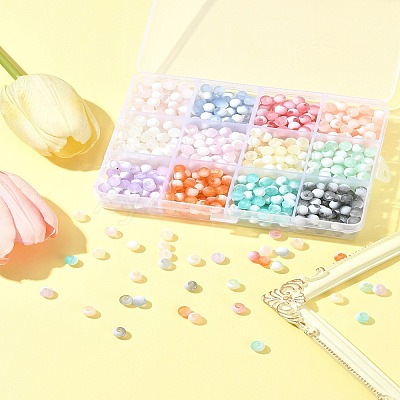 840Pcs 12 Colors Frosted Crackle Glass Beads GLAA-FS0002-17-1