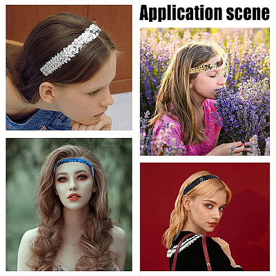 12Pcs 4 Colors Yarn & Rubber Elastic Headbands OHAR-GF0001-17-1