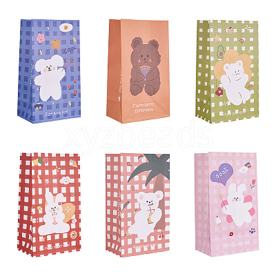 12Pcs 6 Color Rectangle Paper Candy Bags CARB-MB0001-09-1