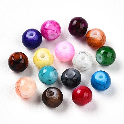 Baking Paint Glass Beads X1-DGLA-S115-6mm-MS-1