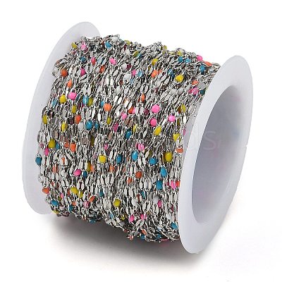 Brass Dapped Chains AJEW-Q153-03P-08-1