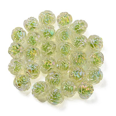 UV Plating Rainbow Iridescent Acrylic Beads OACR-P010-20F-1