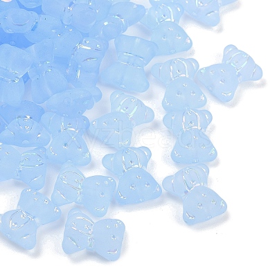 Frosted Transparent Acrylic Beads OACR-P029-20B-04-1