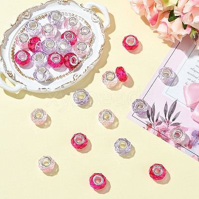 30Pcs 3 Colors Handmade Glass European Beads GLAA-YW0004-21A-1
