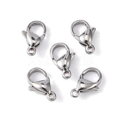 Tarnish Resistant 304 Stainless Steel Lobster Claw Clasps Hand Polished STAS-M262-01-12mm-1