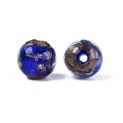 Handmade Gold Sand Lampwork Beads LAMP-N045-01A-03-1