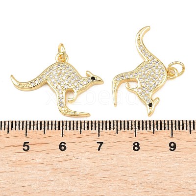 Brass Micro Pave Cubic Zirconia Pendants KK-C162-086B-G-1