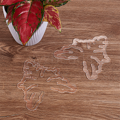 Leaf Shape Acrylic Plant Growth Fixator DIY-WH0430-933A-1
