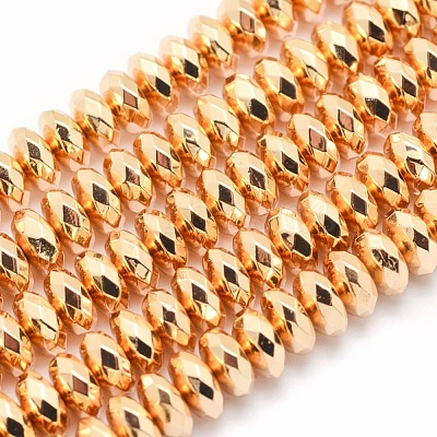 Electroplate Non-magnetic Synthetic Hematite Beads Strands G-L485-06D-LG-1