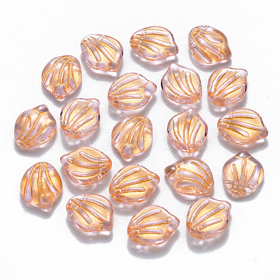 Transparent Spray Painted Glass Beads GLAA-T016-14B-1
