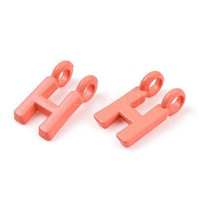 Rack Plating Spray Painted Alloy 2-Loop Link Pendants PALLOY-N176-01H-1