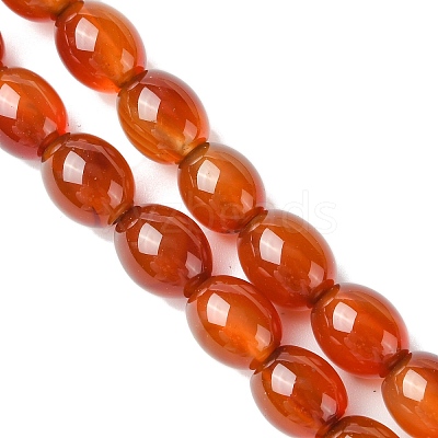 Oval Natural Carnelian Beads Strands G-D622-06-A-1