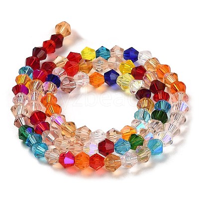 Transparent Electroplate Glass Beads Strands GLAA-F029-3mm-D29-1
