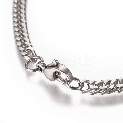Tarnish Resistant Men's Cuban Link Chain Bracelets BJEW-E369-15B-1