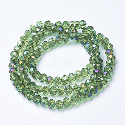 Electroplate Transparent Glass Beads Strands EGLA-A034-T6mm-F04-1