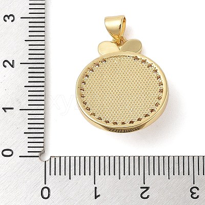 Brass & Shell & Clear Cubic Zirconia Pendants KK-I712-15G-1