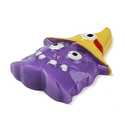 Ghost with Witch Hat Halloween Opaque Resin Decoden Cabochons RESI-R446-02F-1