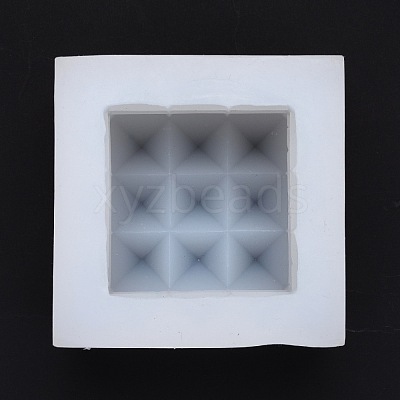 Cuboid DIY Candle Food Grade Silicone Molds with Diamond Shape Ball DIY-B034-12-1
