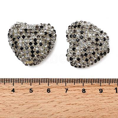 Sparkling Acrylic Heart Beads with Rhinestone Embellishment LS-OACR-NH0001-02B-06-1
