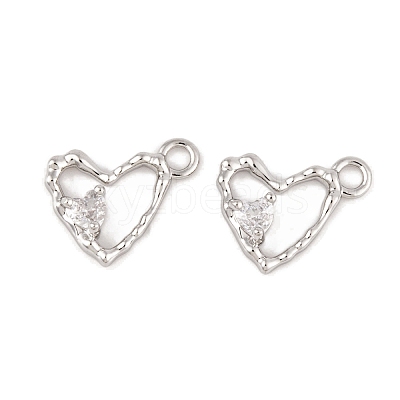 Brass Micro Pave Clear Cubic Zirconia Charms LS-KK-L212-19P-1