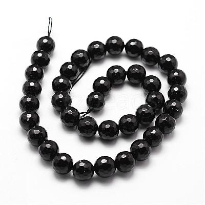 Natural Dyed & Heated Black Onyx Beads Strands G-D840-22-6mm-1