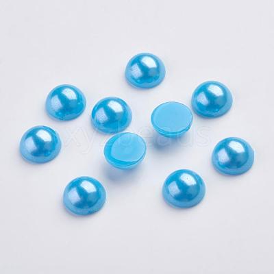 Spray Painted Imitation Pearl Acrylic Cabochons ACRP-F001-5mm-FP16-1