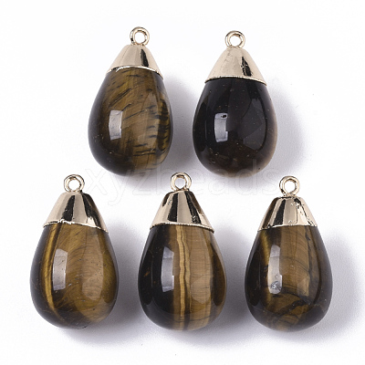 Top Golden Plated Natural Mixed Gemstones Pendants G-T131-02-1