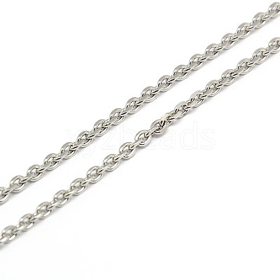 Tarnish Resistant Fashionable 304 Stainless Steel Cable Chain Necklace Making STAS-A028-N081P-1