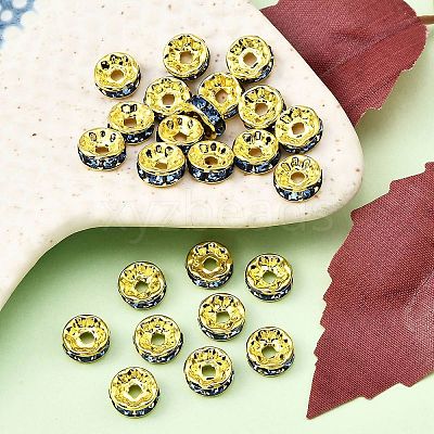 Brass Grade A Rhinestone Spacer Beads RSB038NF-14G-1