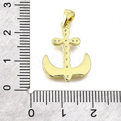 Brass Micro Pave Cubic Zirconia Pendants KK-V007-25G-1