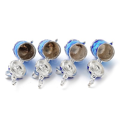 Brass Prayer Box Pendants KK-D528-16-1