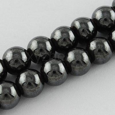Magnetic Synthetic Hematite Beads Strands G-Q893-4mm-1