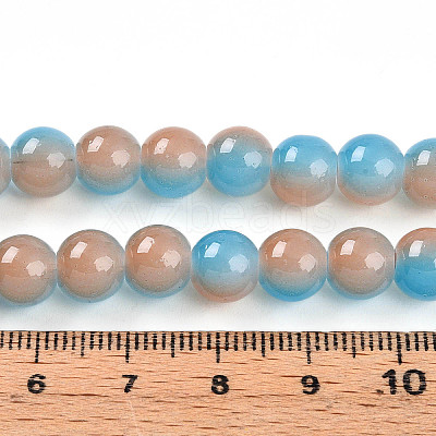Baking Paint Imitation Jade Glass Round Bead Strands DGLA-N003-8mm-06-1