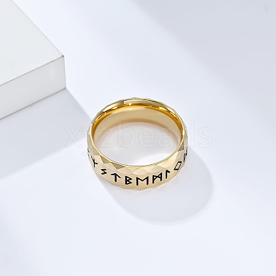 Viking Word Pattern 304 Stainless Steel Finger Rings for Men FS-WG08DAB-20-1