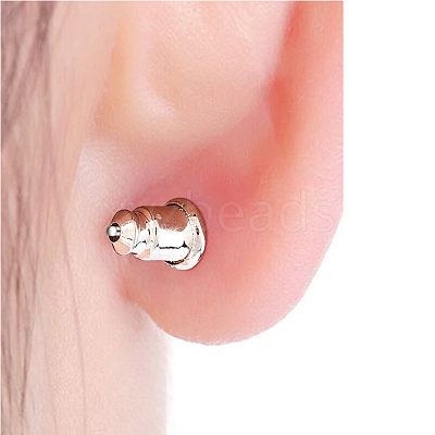 100Pairs Brass Ear Nuts KK-CN0003-28-1