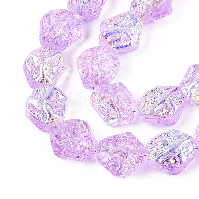 Transparency Electroplate Glass Beads Strands GLAA-T023-41A-05-1
