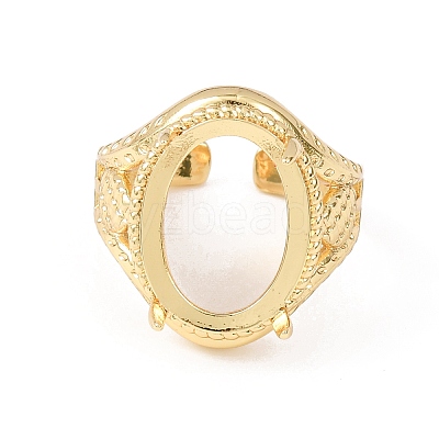 Long-Lasting Plated Brass Solitaire Ring Settings KK-D160-03G-B-1-1