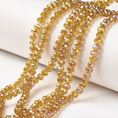 Electroplate Transparent Glass Beads Strands EGLA-A034-T4mm-T06-1