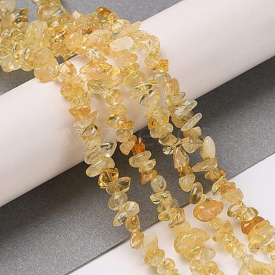 Heated Natural Citrine Chip Beads Strands X-G-D093-A03-1