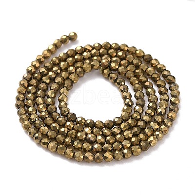 Electroplate Glass Beads Strands GLAA-H021-01A-FP07-1