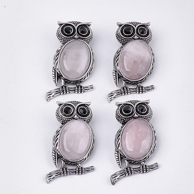 Natural Rose Quartz Brooches/Pendants G-S353-05I-1