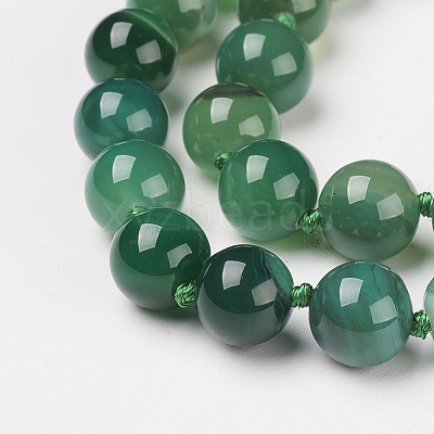 Natural Dyed Agate Beads Necklaces NJEW-F139-8mm-17-1