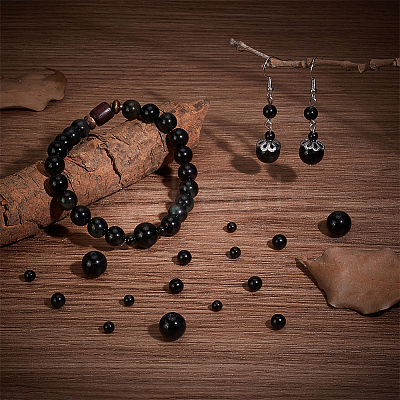 130Pcs 4 Style Natural Obsidian Beads Strands G-PH0002-48-1