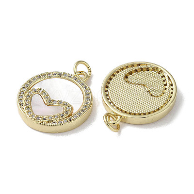 Brass Micro Pave Cubic Zirconia Pendants KK-G485-34J-G-1