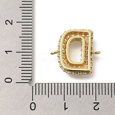 Brass Micro Pave Cubic Zirconia Letter Links KK-I717-04D-1