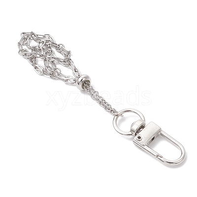 304 Stainless Steel Macrame Pouch Empty Stone Holder Pendant Decorations HJEW-JM04379-02-1
